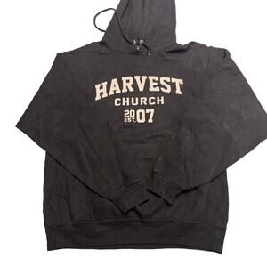Harvest Church Est.2007 Black Pullover Hooded Sweatshirt Size M